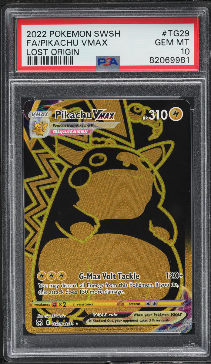 2022 POKEMON SWSH LOST ORIGIN FULL ART PIKACHU VMAX #TG29 PSA 10 GEM MINT