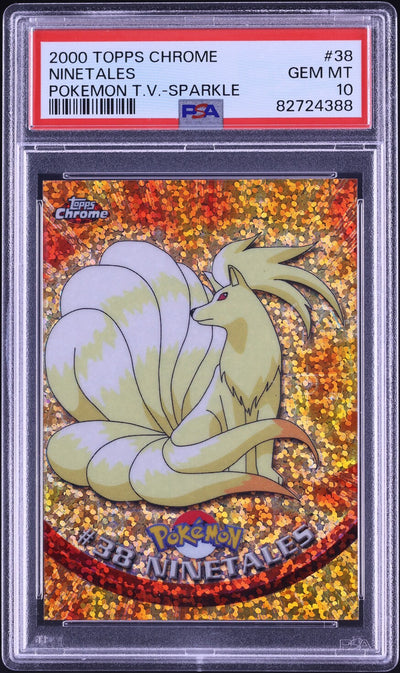 2000 TOPPS CHROME POKEMON SERIES 1 SPARKLE NINETALES #38 PSA 10 GEM MINT