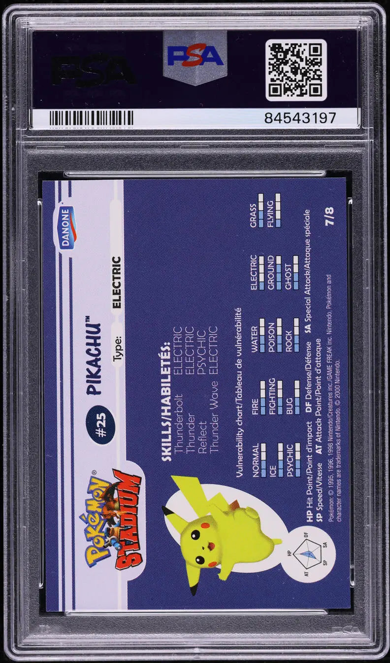 2000 DANONE POKEMON STADIUM TIP SHINY GOLD PIKACHU #7 PSA 10 GEM MINT