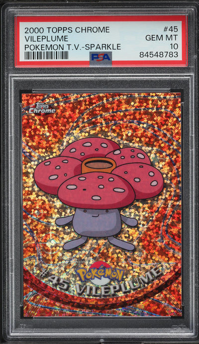 2000 TOPPS CHROME POKEMON SERIES 1 SPARKLE VILEPLUME #45 PSA 10 GEM MINT