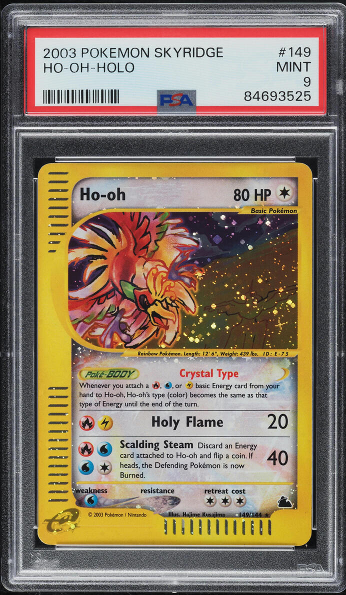 2003 POKEMON SKYRIDGE HOLO CRYSTAL HO-OH #149 PSA 9 MINT