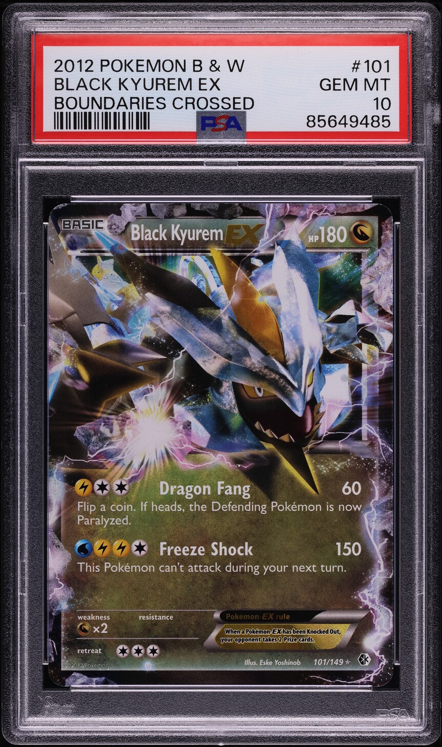2012 POKEMON BLACK & WHITE BOUNDARIES CROSSED BLACK KYUREM EX #101 PSA 10 GEM MINT