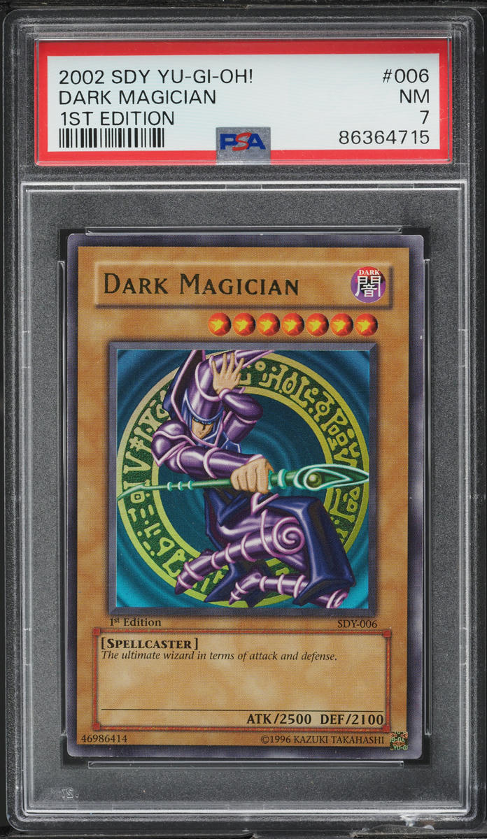 2002 YU-GI-OH! YUGIOH! STARTER DECK YUGI 1ST EDITION DARK MAGICIAN #SDY-006 PSA 7 NRMT
