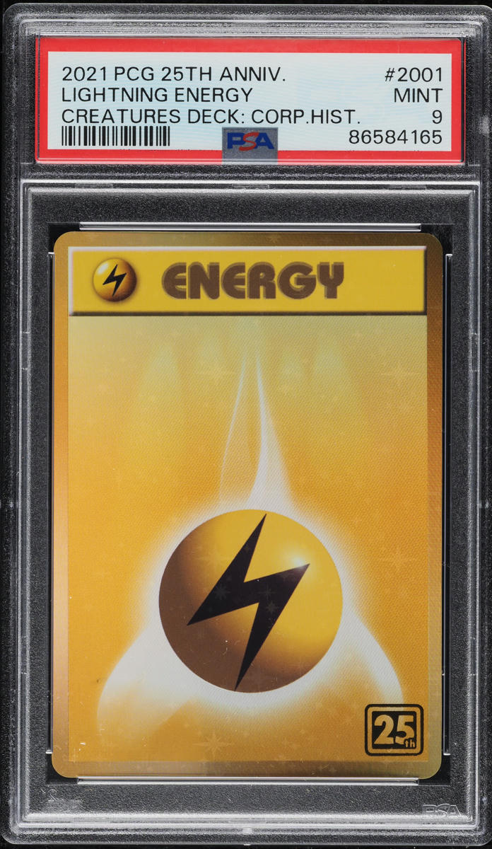 2021 POKEMON JAPANESE CREATURES DECK CORPORATE HISTORY LIGHTNING ENERGY PSA 9