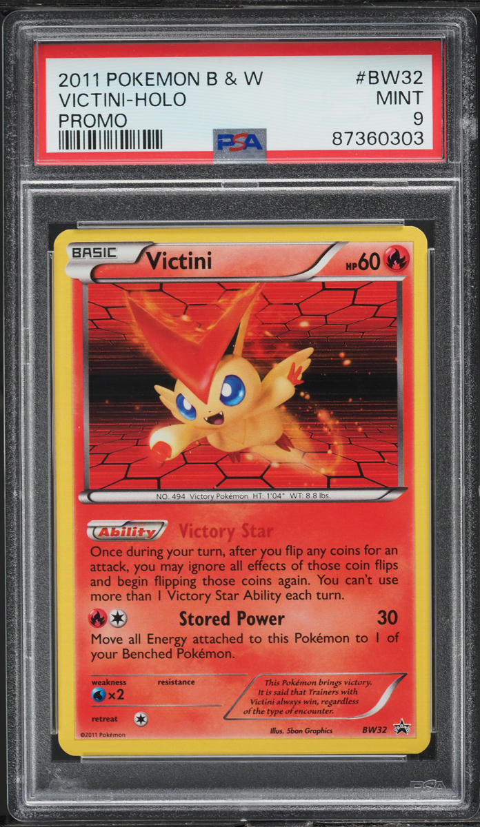 2011 POKEMON BLACK & WHITE PROMO HOLO VICTINI #BW32 PSA 9 MINT