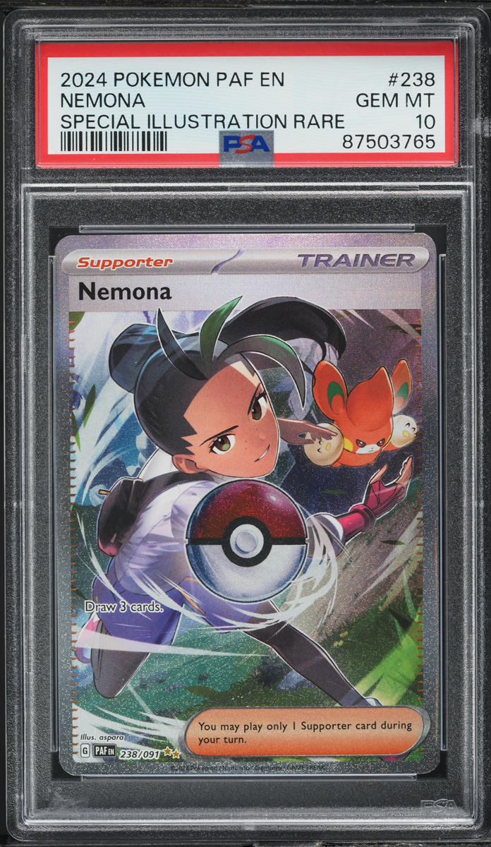2024 POKEMON SV PALDEAN FATES SPECIAL ILLUSTRATION RARE NEMONA #238 PSA 10 GEM MINT