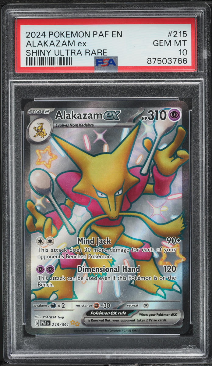 2024 POKEMON SV PALDEAN FATES SHINY ULTRA RARE ALAKAZAM EX #215 PSA 10 GEM MINT