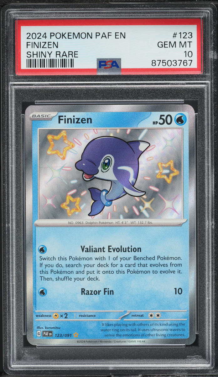 2024 POKEMON SV PALDEAN FATES SHINY RARE FINIZEN #123 PSA 10 GEM MINT