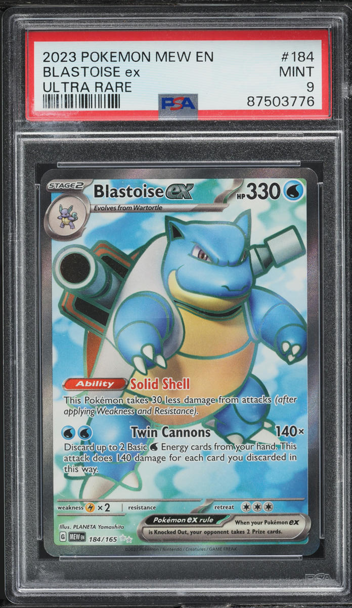 2023 POKEMON SCARLET & VIOLET 151 FULL ART ULTRA RARE HOLO BLASTOISE EX #184 PSA 9