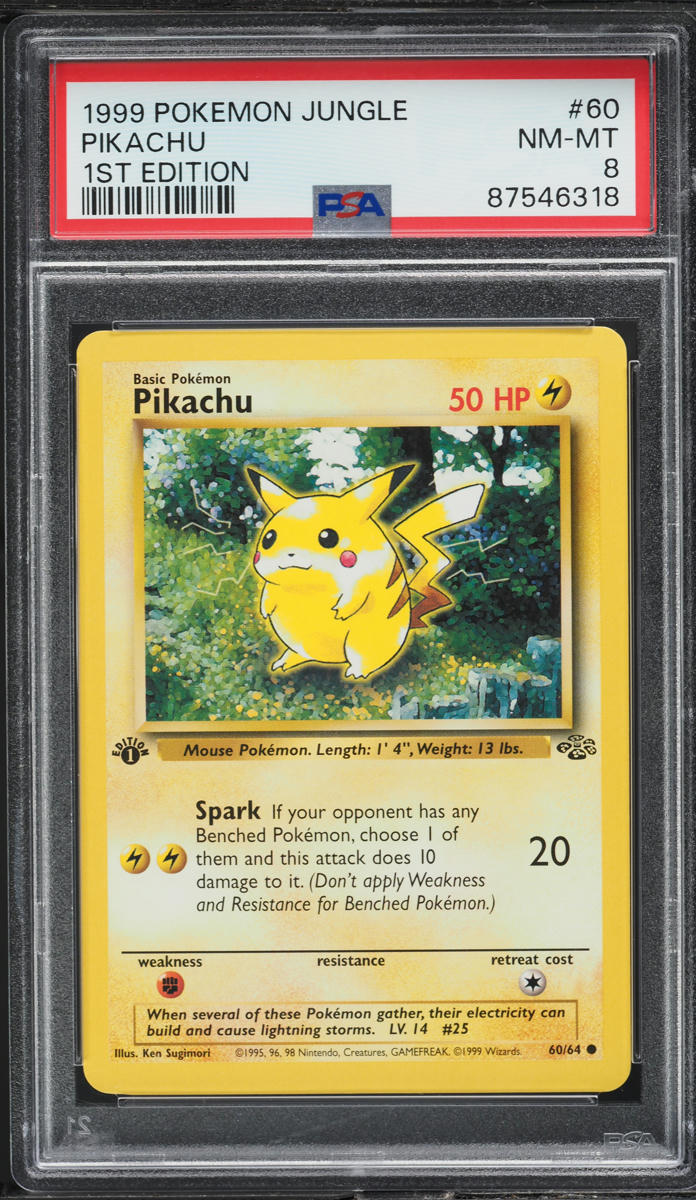 1999 POKEMON JUNGLE 1ST EDITION PIKACHU #60 PSA 8 NM-MT