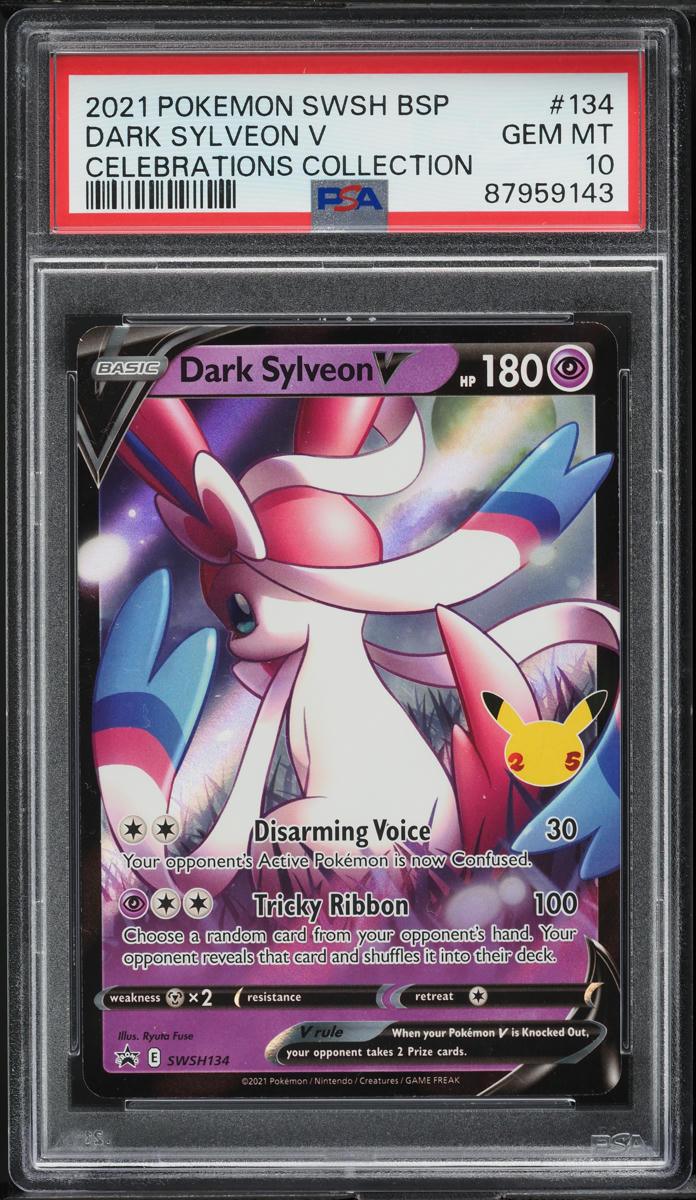 2021 POKEMON SWSH BLACK STAR PROMO CELEBRATIONS DARK SYLVEON V #134 PSA 10 GEM MINT