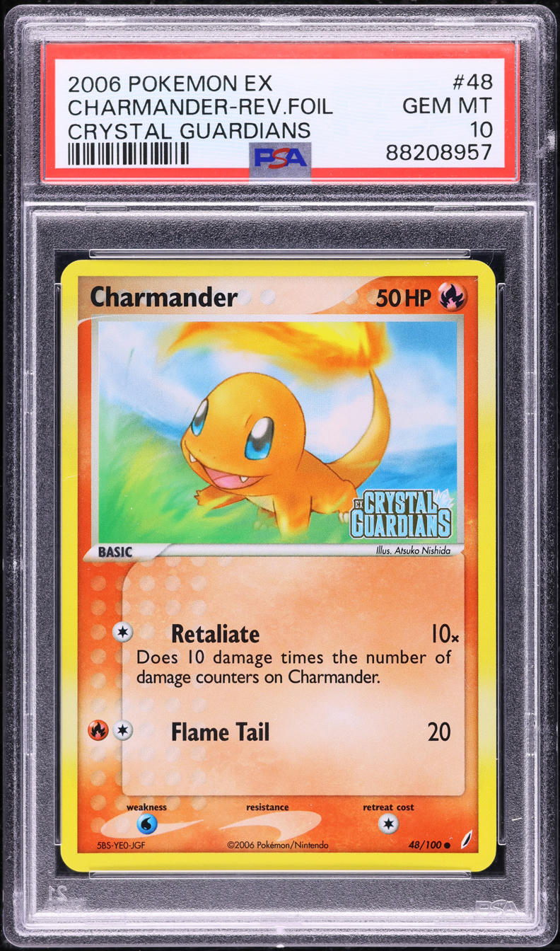 2006 POKEMON EX CRYSTAL GUARDIANS REVERSE HOLO CHARMANDER #48 PSA 10 GEM MINT