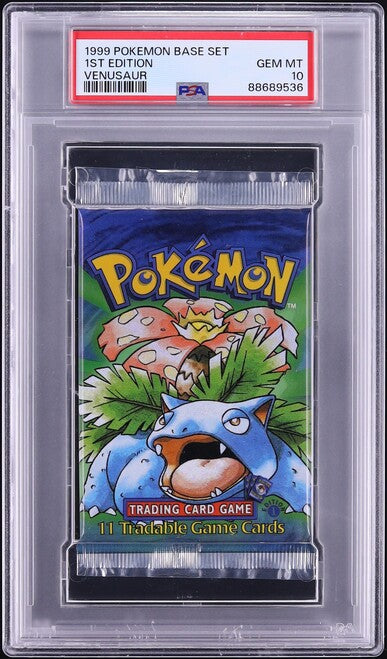 1999 POKEMON BASE SET 1ST EDITION VENUSAUR BOOSTER PACK PSA 10
