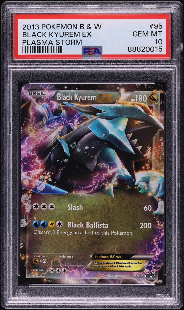 2013 POKEMON BLACK & WHITE PLASMA STORM BLACK KYUREM EX #95 PSA 10 GEM MINT