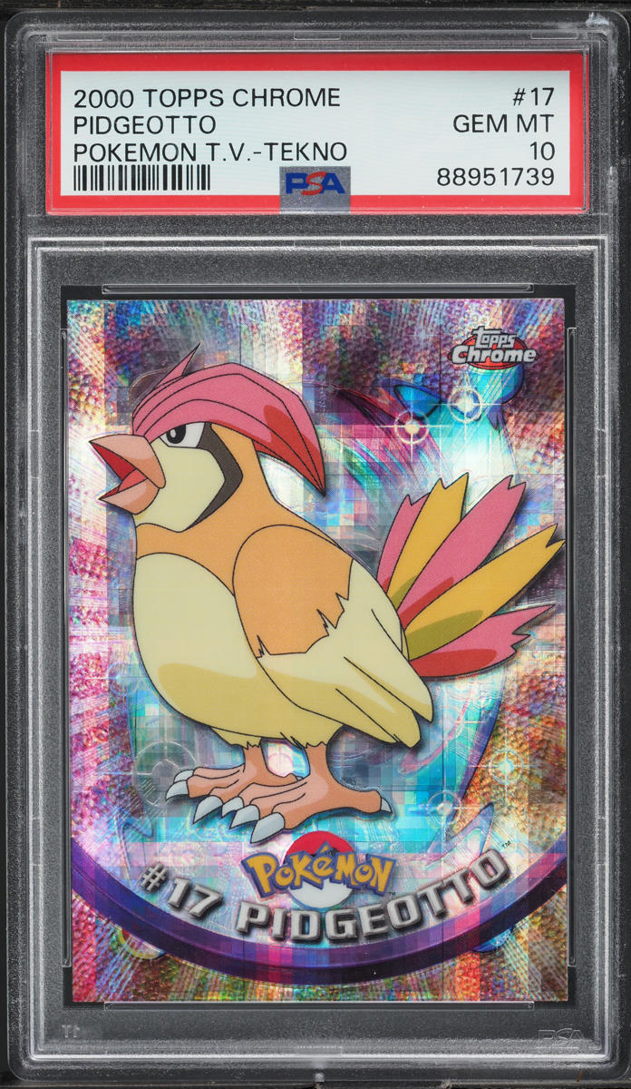 2000 TOPPS CHROME POKEMON SERIES 1 TEKNO PIDGEOTTO #17 PSA 10 GEM MINT
