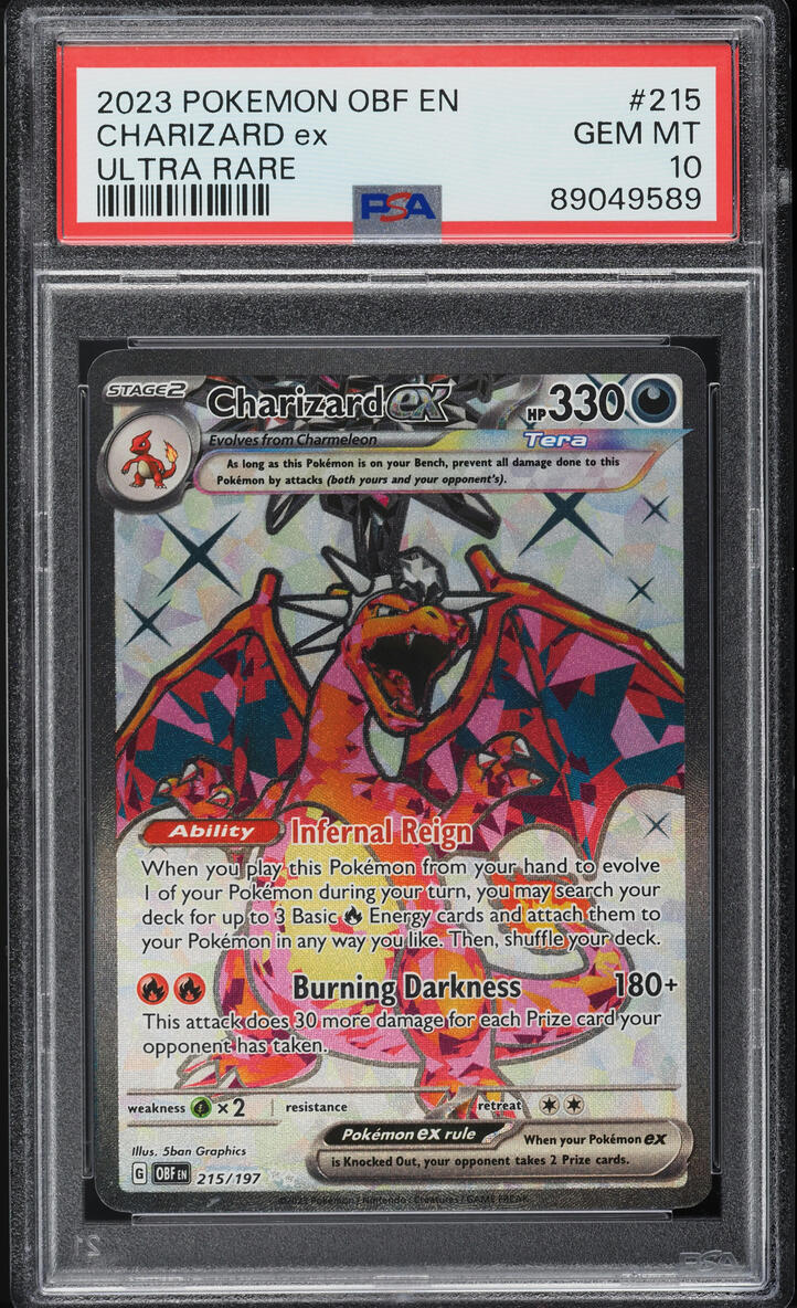 2023 POKEMON SCARLET & VIOLET SV OBSIDIAN FLAMES CHARIZARD EX #215 PSA 10