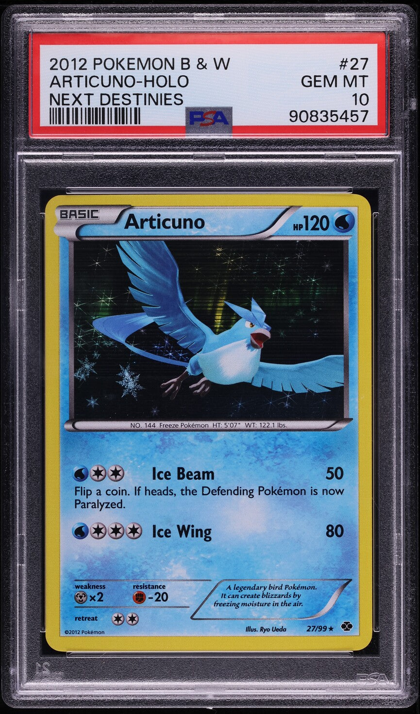 2012 POKEMON BLACK & WHITE NEXT DESTINIES HOLO ARTICUNO #27 PSA 10 GEM MINT