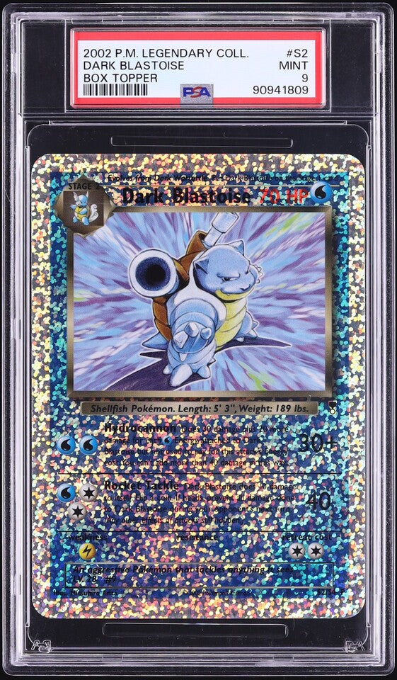 2002 POKEMON LEGENDARY COLLECTION BOX TOPPER DARK BLASTOISE #S2 PSA 9 MINT
