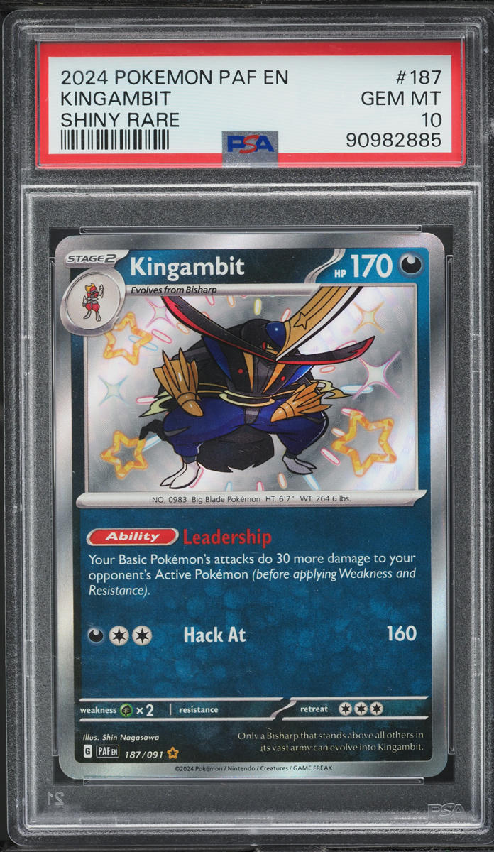 2024 POKEMON SV PALDEAN FATES SHINY RARE KINGAMBIT #187 PSA 10