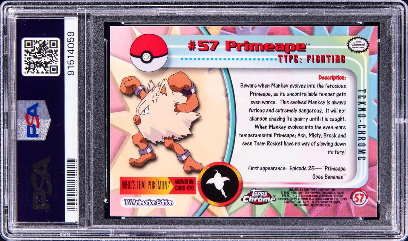 2000 POKEMON TOPPS CHROME TEKNO PRIMEAPE #57 PSA 9