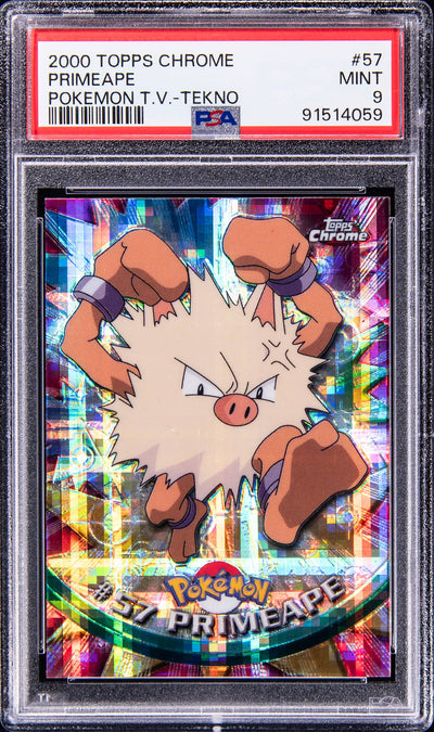 2000 POKEMON TOPPS CHROME TEKNO PRIMEAPE #57 PSA 9