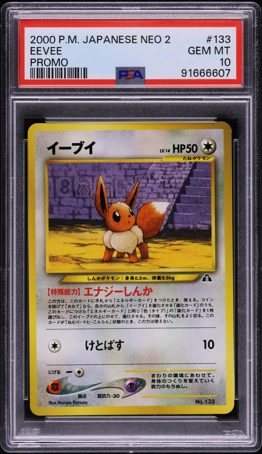 2000 POKEMON JAPANESE NEO 2 PROMO EEVEE #133 PSA 10 GEM MINT