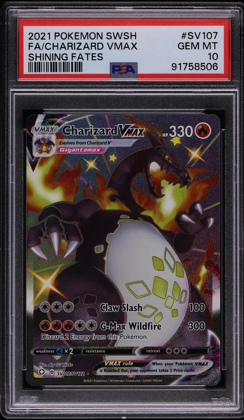 2021 POKEMON SWSH SHINING FATES SHINY CHARIZARD VMAX #SV107 PSA 10 GEM MINT