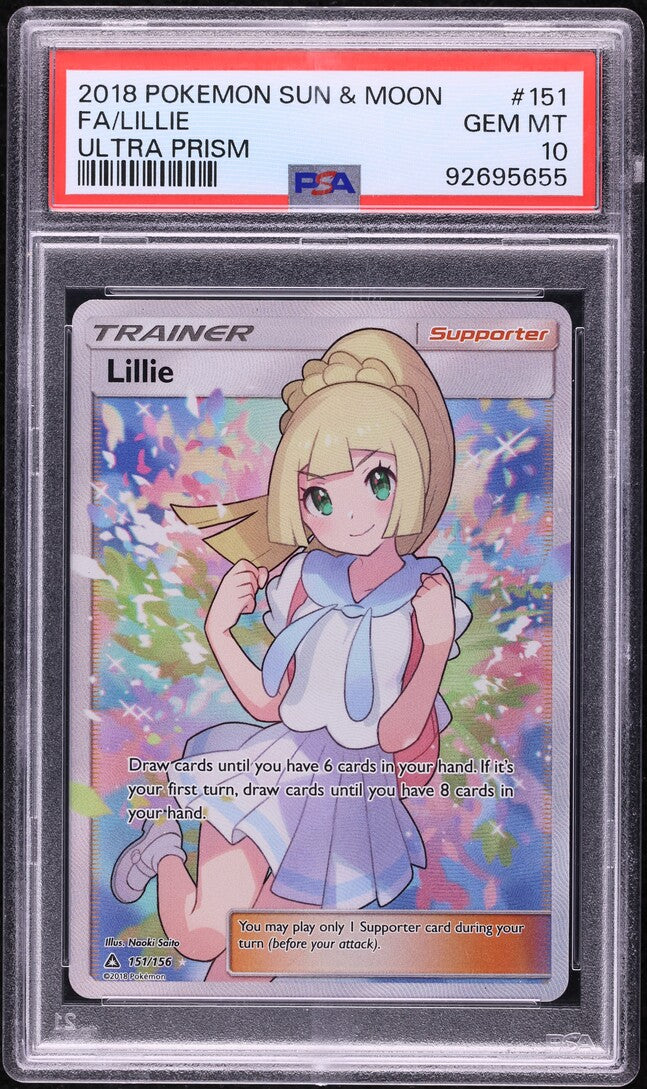 2018 Pokemon Sun & Moon Ultra Prism Full Art Lillie #151 PSA 10 GEM MINT