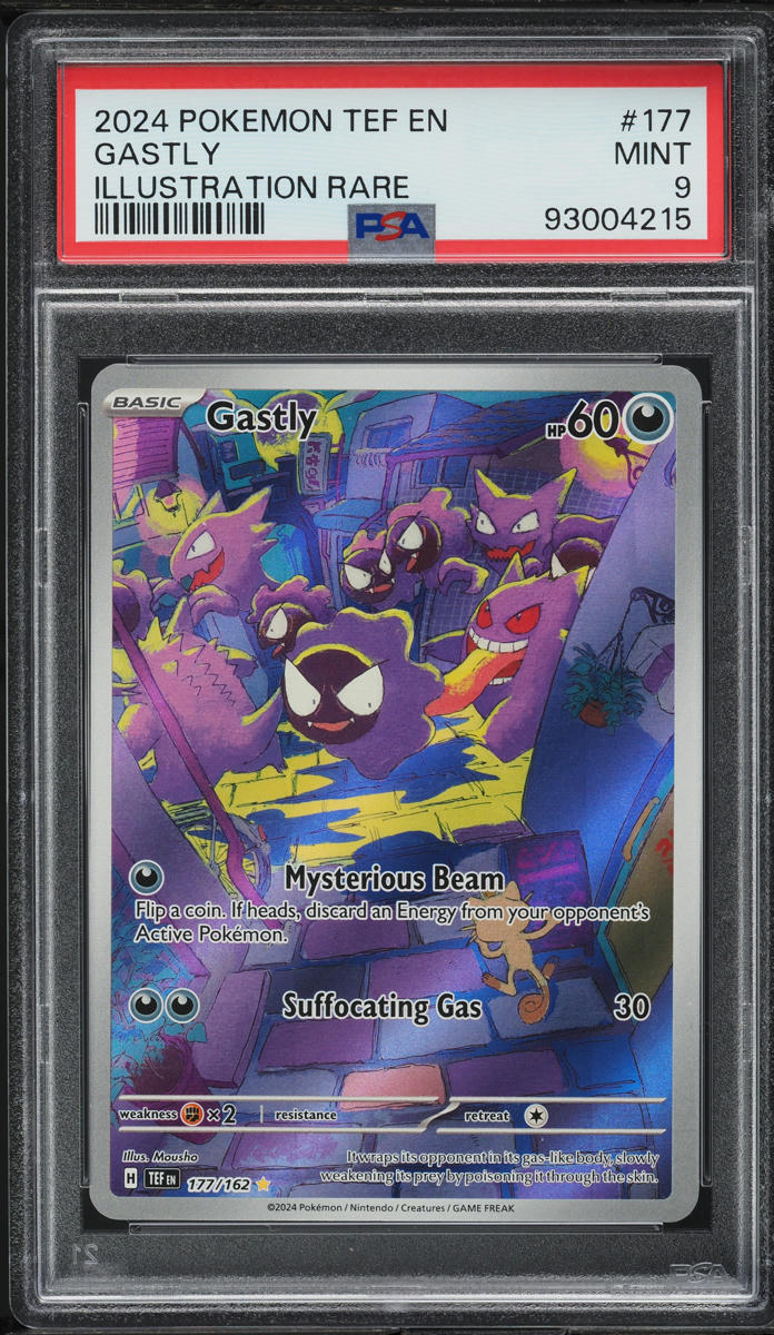 2024 POKEMON SV TEMPORAL FORCES ILLUSTRATION RARE GASTLY #177 PSA 9 MINT