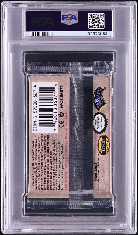 1999 POKEMON FOSSIL NARROW MARGINS LAPRAS BOOSTER PACK PSA 8
