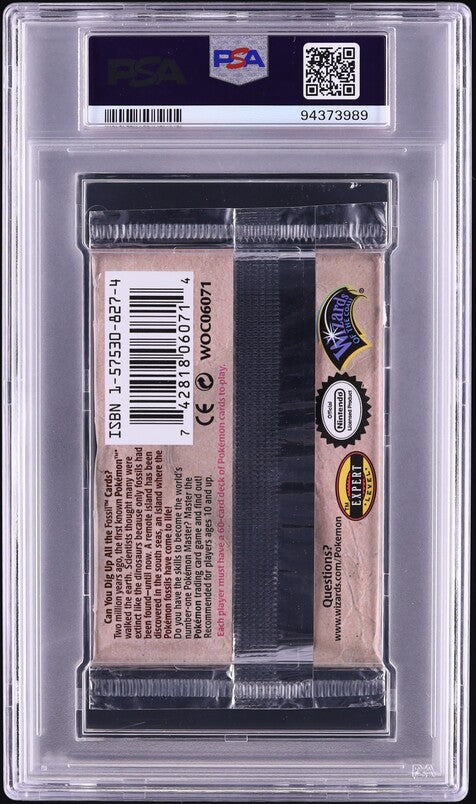 1999 POKEMON FOSSIL NARROW MARGINS LAPRAS BOOSTER PACK PSA 8