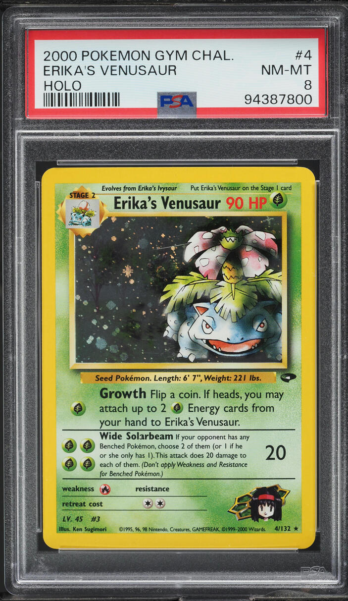 2000 POKEMON GYM CHALLENGE HOLO ERIKA'S VENUSAUR #4 PSA 8 NM-MT