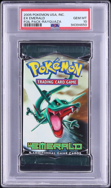 2005 POKEMON EX EMERALD RAYQUAZA BOOSTER PACK PSA 10
