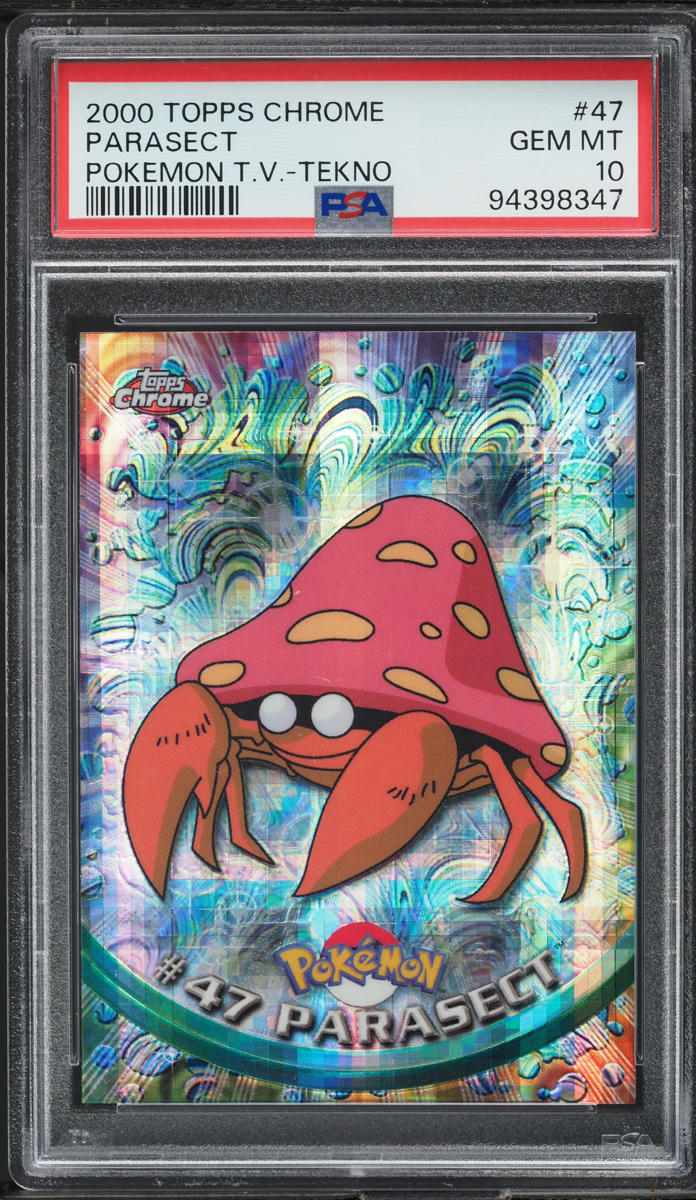2000 TOPPS CHROME POKEMON SERIES 1 TEKNO PARASECT #47 PSA 10 GEM MINT