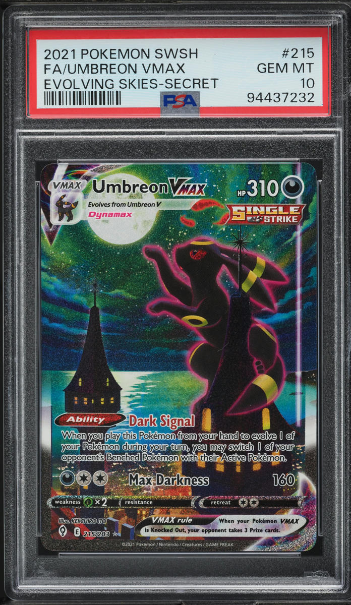 2021 POKEMON SWORD & SHIELD EVOLVING SKIES ALT ART UMBREON VMAX #215 PSA 10 GEM MINT