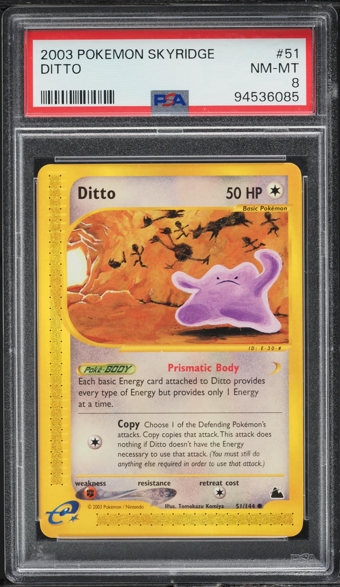 2003 POKEMON SKYRIDGE DITTO #51 PSA 8 NM-MT