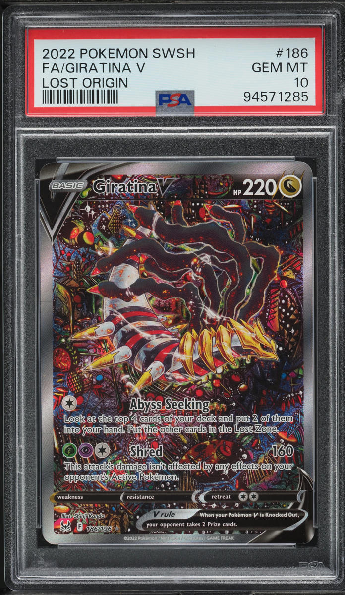2022 POKEMON SWORD & SHIELD LOST ORIGIN FULL ART GIRATINA V #186 PSA 10 GEM MINT