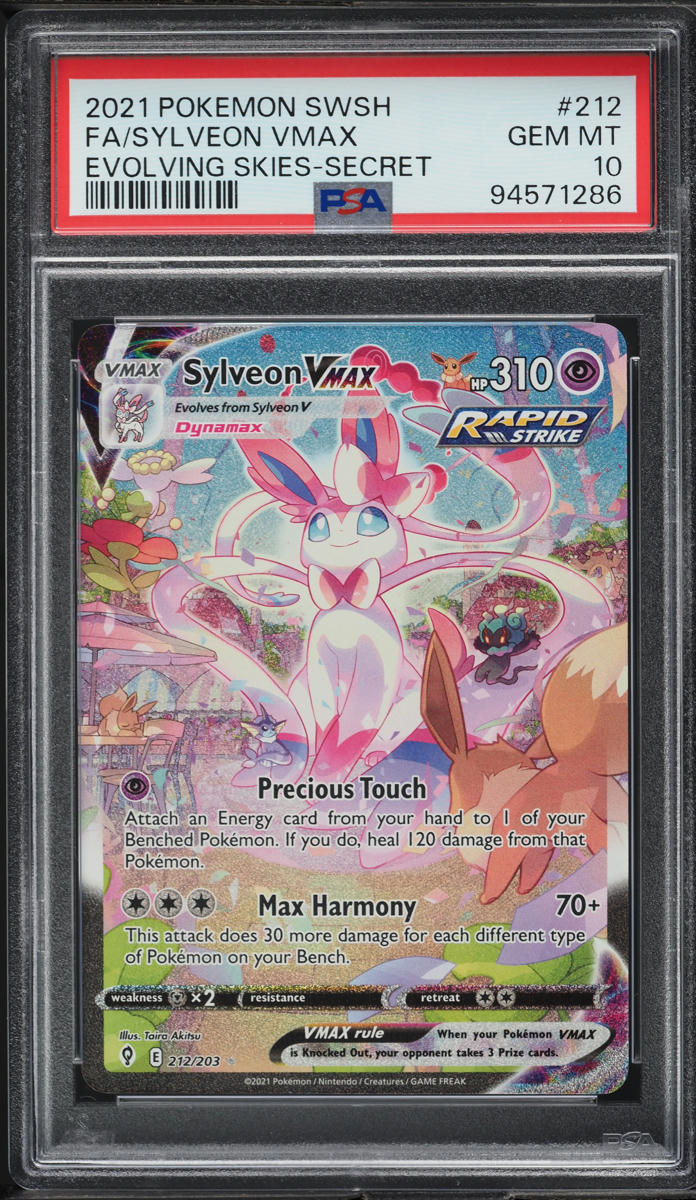 2021 POKEMON SWSH EVOLVING SKIES ALT ART SYLVEON VMAX #212 PSA 10 GEM MINT