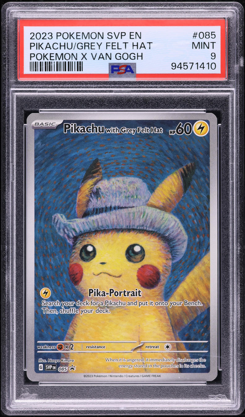 2023 POKEMON SV BLACK STAR PROMO VAN GOGH PIKACHU WITH GREY FELT HAT #85 PSA 9 MINT
