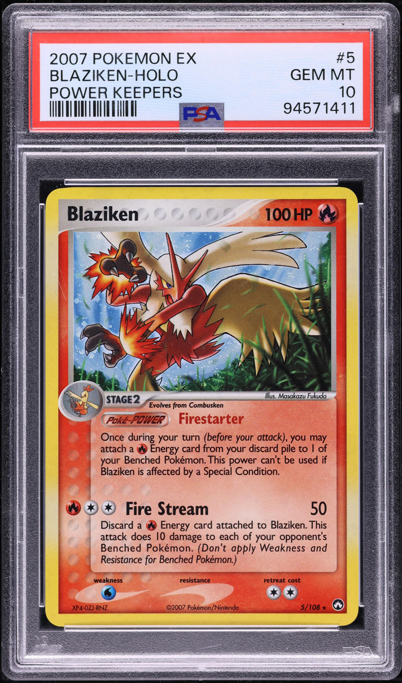 2007 POKEMON EX POWER KEEPERS HOLO BLAZIKEN #5 PSA 10 GEM MINT
