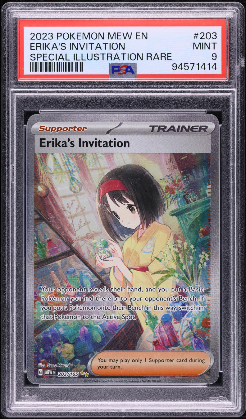 2023 POKEMON SV 151 SPECIAL ILLUSTRATION RARE ERIKA'S INVITATION #203 PSA 9 MINT