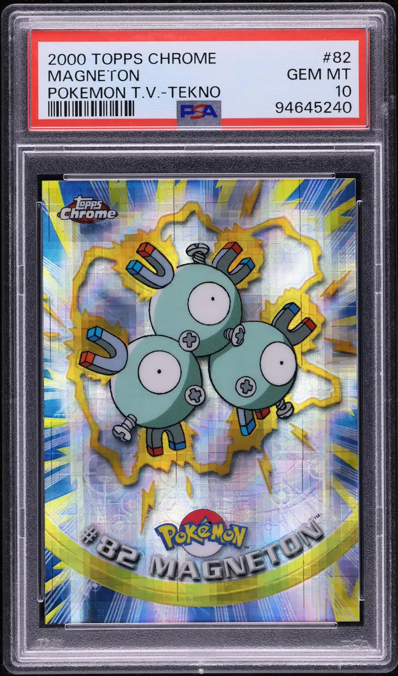 2000 TOPPS CHROME POKEMON TV TEKNO MAGNETON #82 PSA 10 GEM MINT