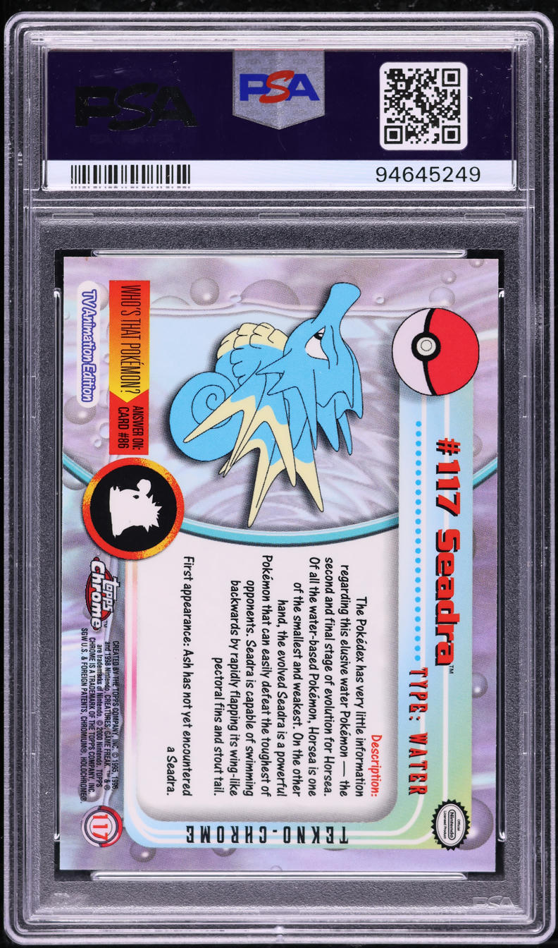 2000 TOPPS CHROME POKEMON SERIES 2 TEKNO SEADRA #117 PSA 10 GEM MINT