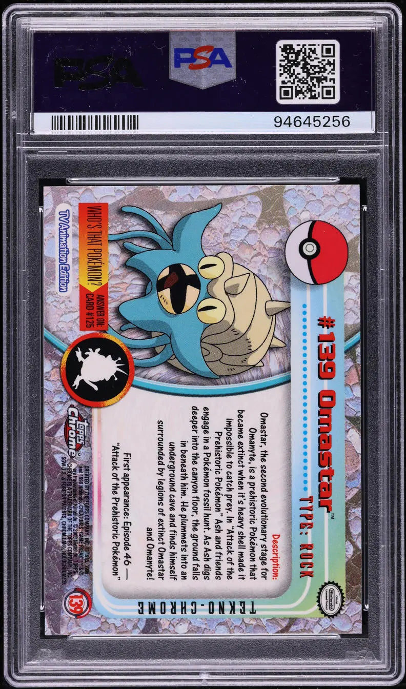 2000 TOPPS CHROME POKEMON TV TEKNO OMASTAR #139 PSA 10 GEM MINT