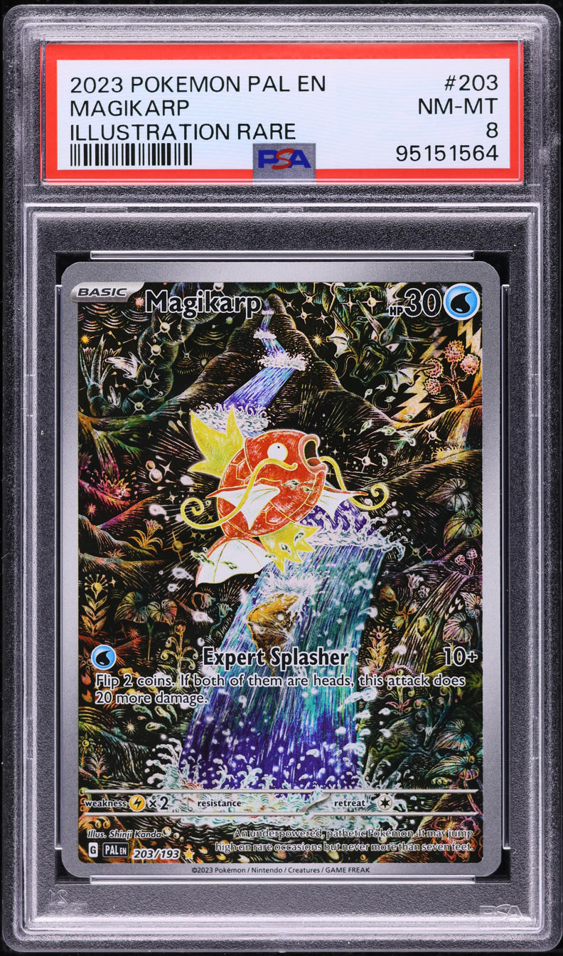 2023 POKEMON SCARLET & VIOLET PALDEA EVOLVED MAGIKARP #203 PSA 8 NM-MT