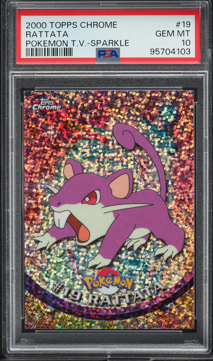 2000 TOPPS CHROME POKEMON SERIES 1 SPARKLE RATTATA #19 PSA 10 GEM MINT