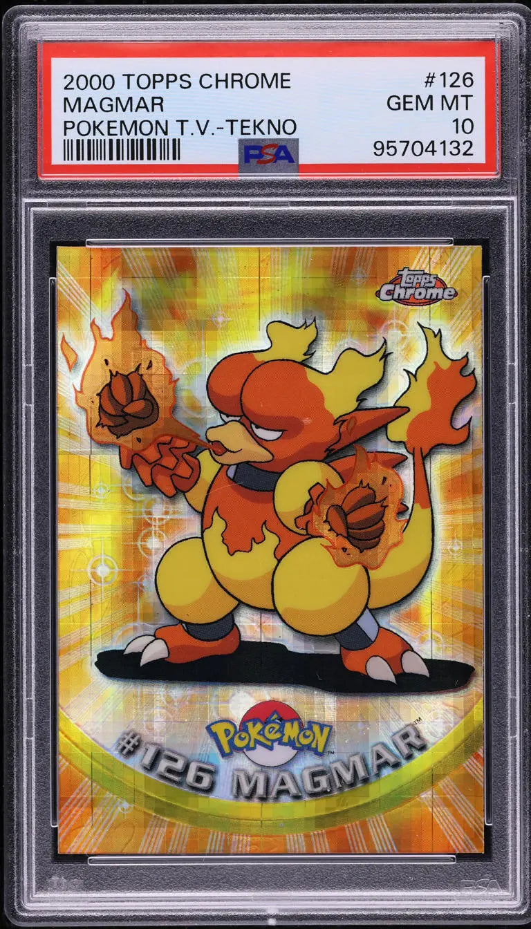 2000 TOPPS CHROME POKEMON TV TEKNO MAGMAR #126 PSA 10 GEM MINT