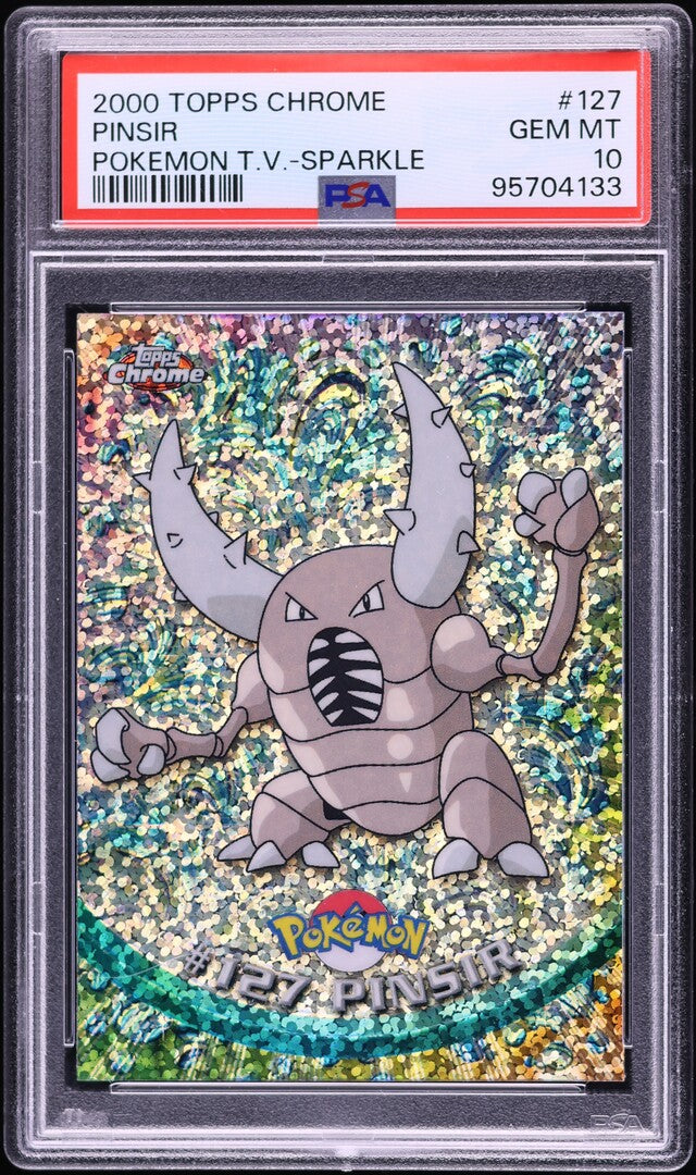 2000 TOPPS CHROME POKEMON SERIES 2 SPARKLE PINSIR #127 PSA 10 GEM MINT