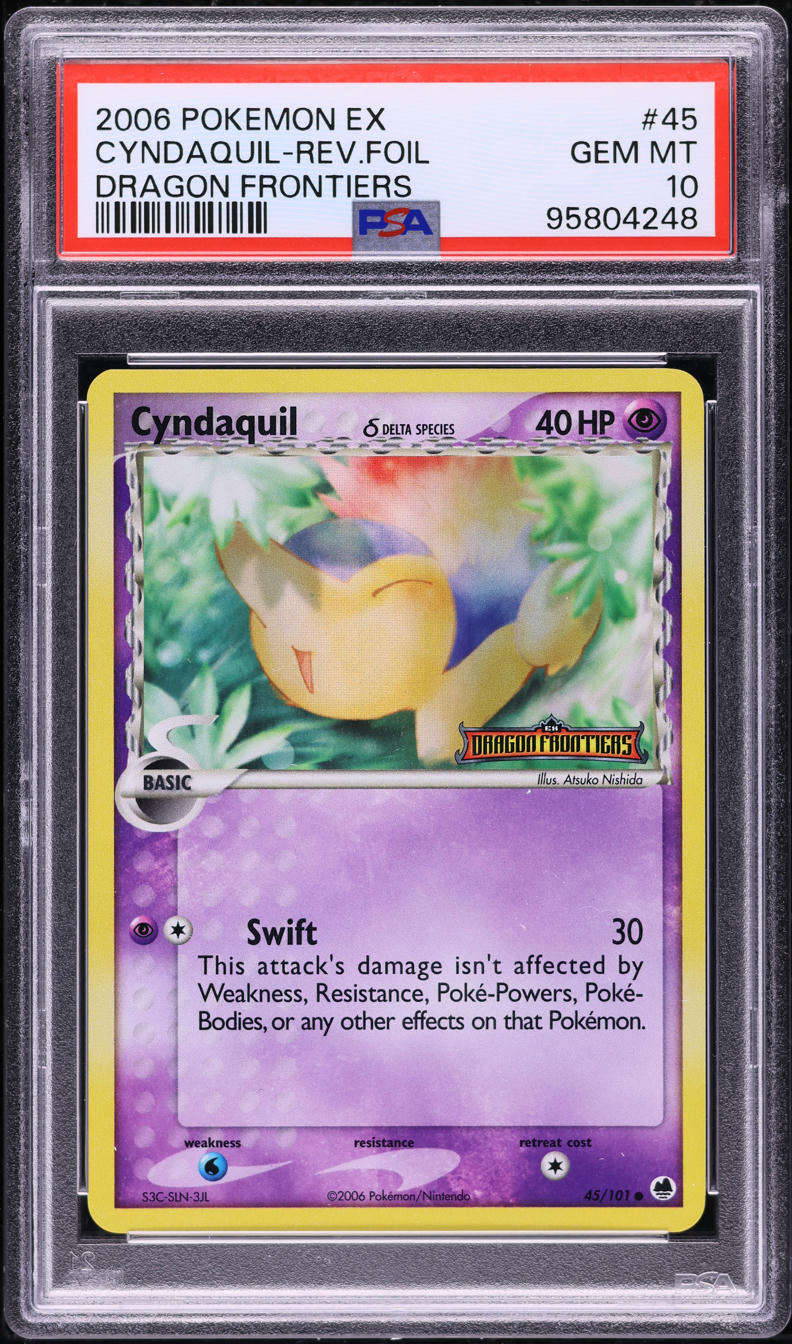 2006 POKEMON EX DRAGON FRONTIERS REVERSE HOLO CYNDAQUIL #45 PSA 10 GEM MINT