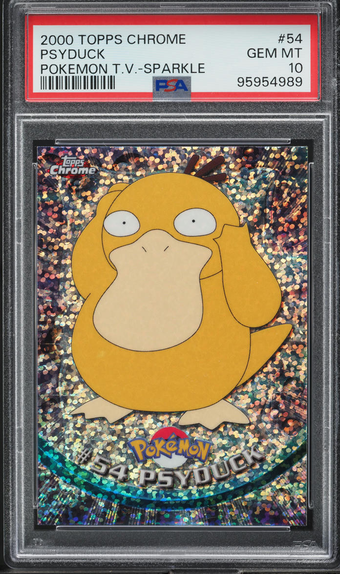 2000 TOPPS CHROME POKEMON SERIES 1 SPARKLE PSYDUCK #54 PSA 10 GEM MINT
